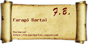 Faragó Bartal névjegykártya