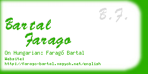 bartal farago business card